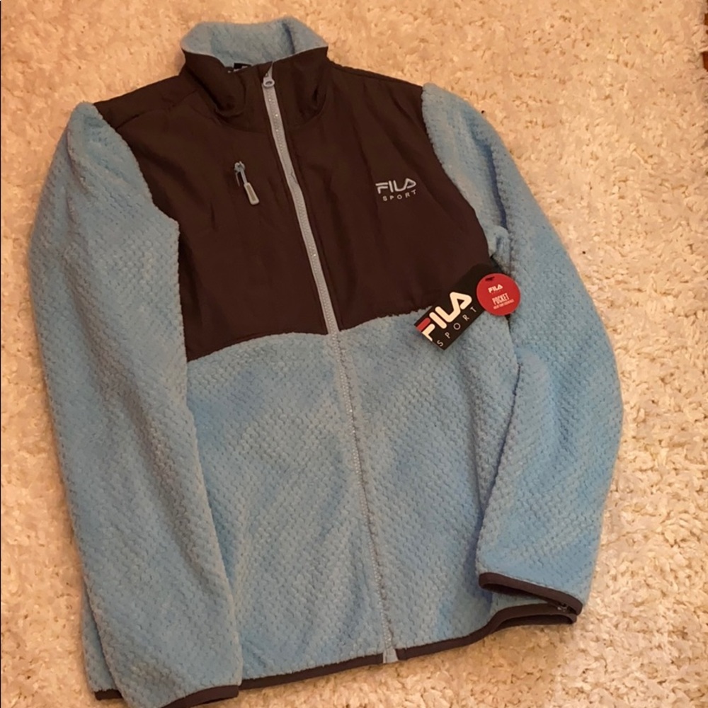 Fila sport baby blue full zip fleece jacket